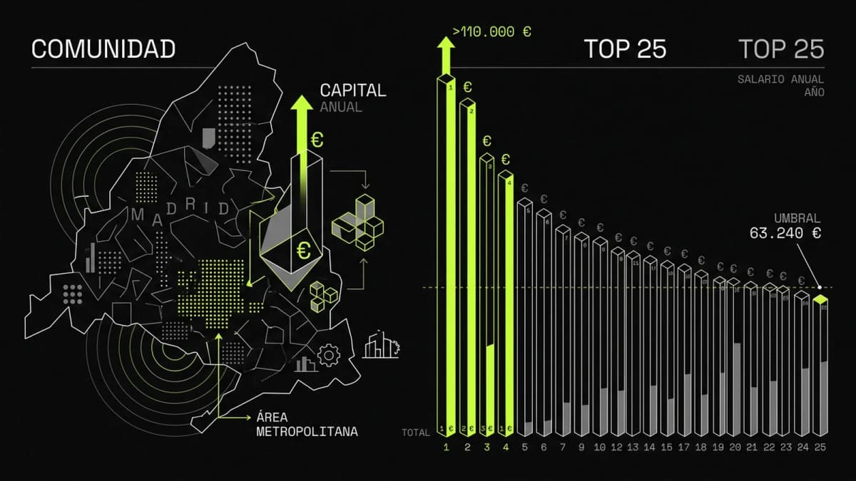 Infografía resumen del artículo: Los 25 alcaldes de la Comunidad de Madrid mejor pagados