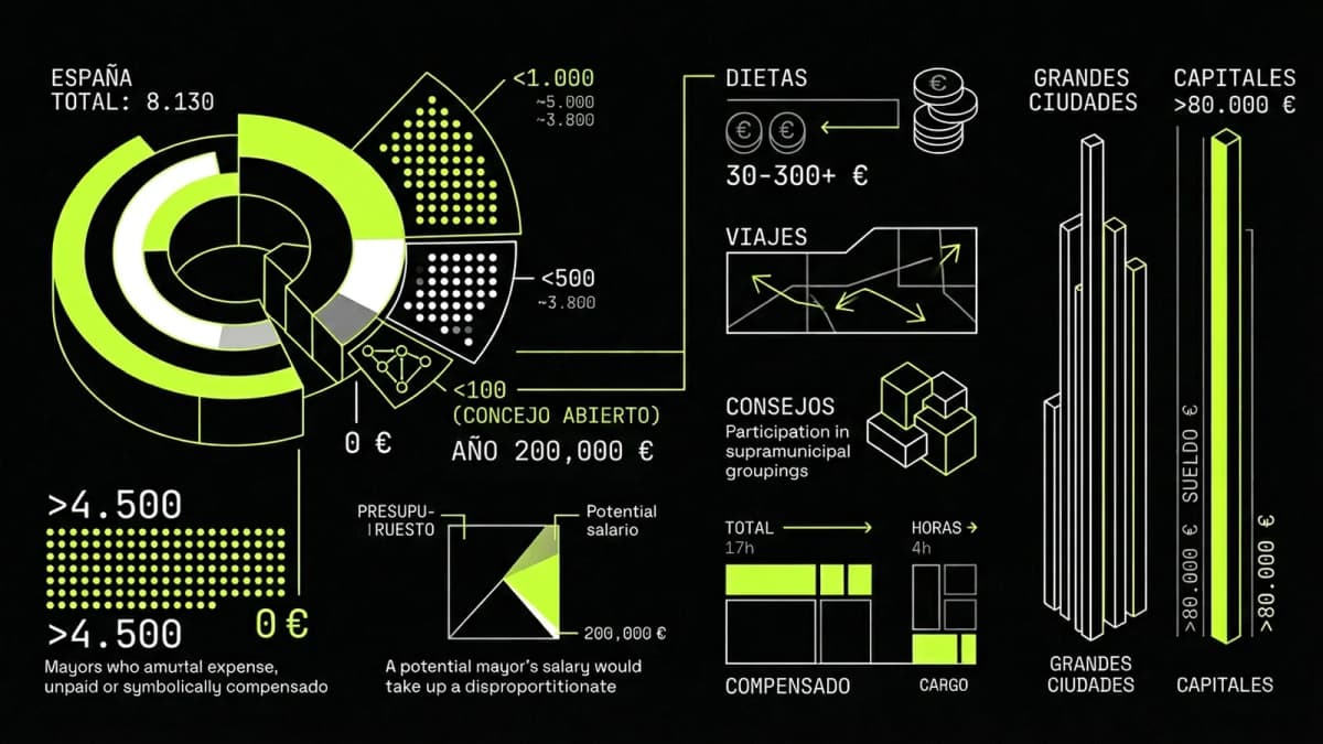 Infografía resumen del artículo: Por qué los alcaldes de municipios pequeños no cobran