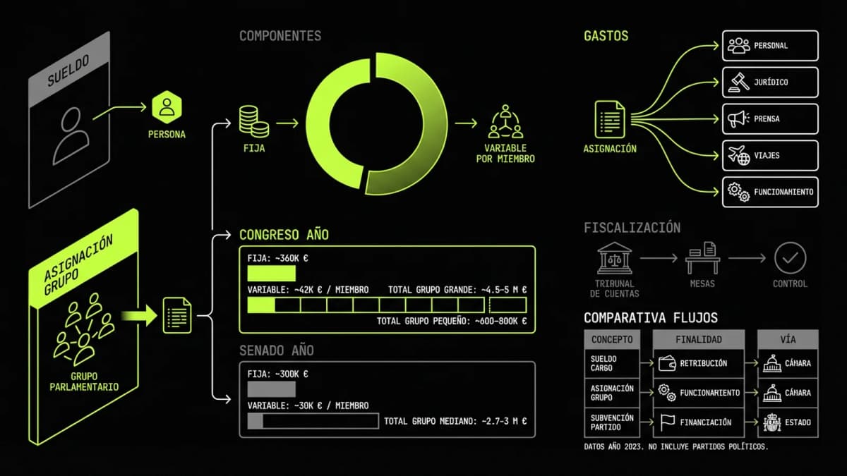 Infografía resumen del artículo: Asignación presupuestaria a los grupos parlamentarios