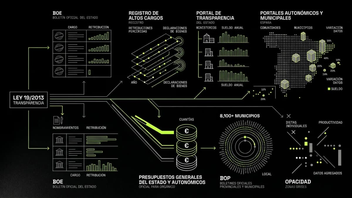 Infografía resumen del artículo: Cómo se publica oficialmente el sueldo de un cargo público