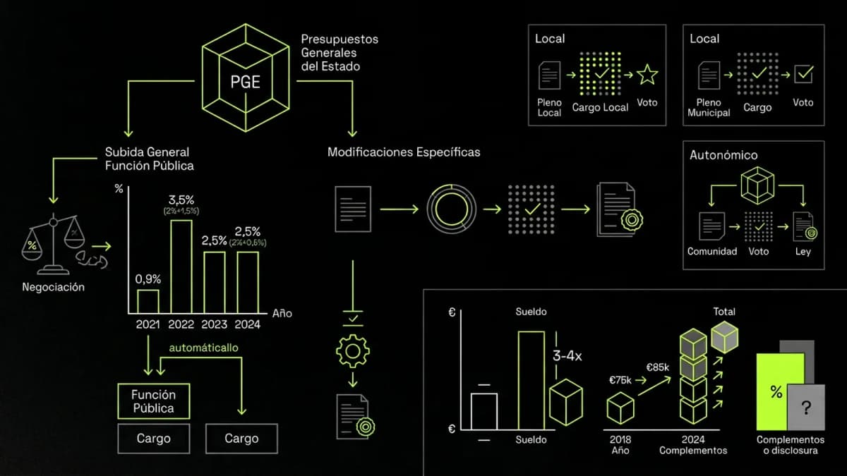 Infografía resumen del artículo: Cómo se votan las subidas de sueldo de los políticos