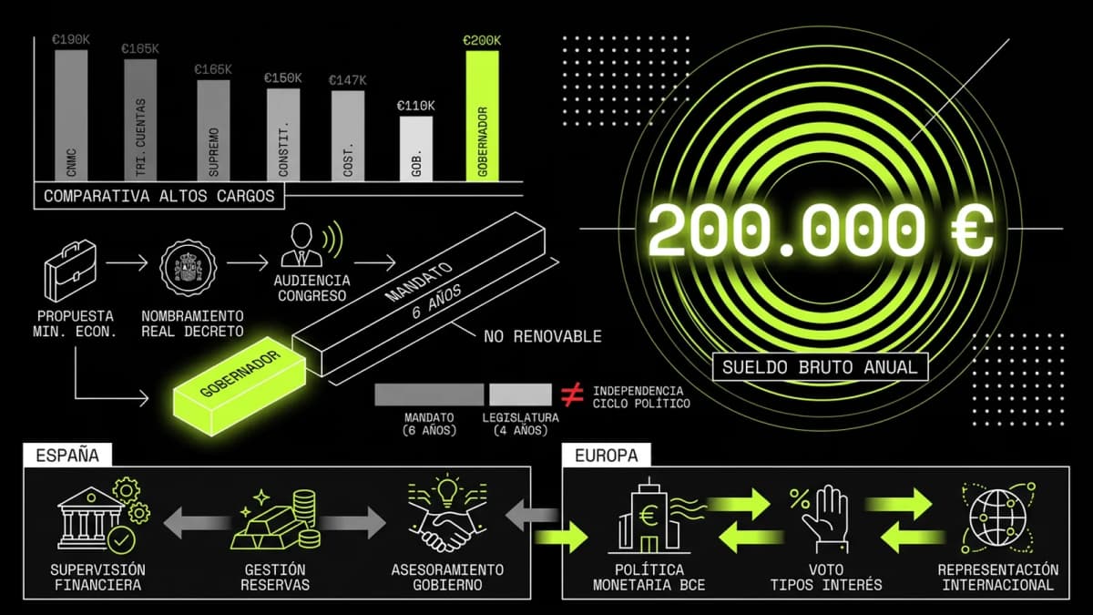 Infografía resumen del artículo: ¿Cuánto cobra el Gobernador del Banco de España?