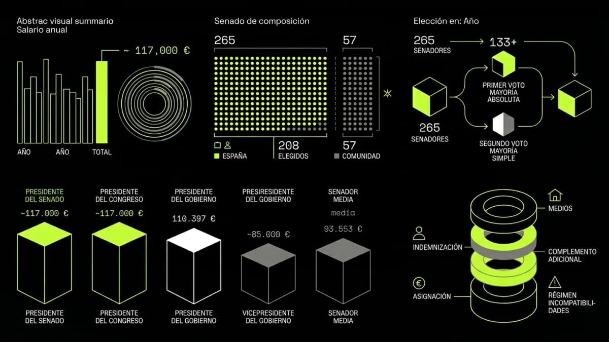 Infografía resumen del artículo: ¿Cuánto cobra el presidente del Senado?
