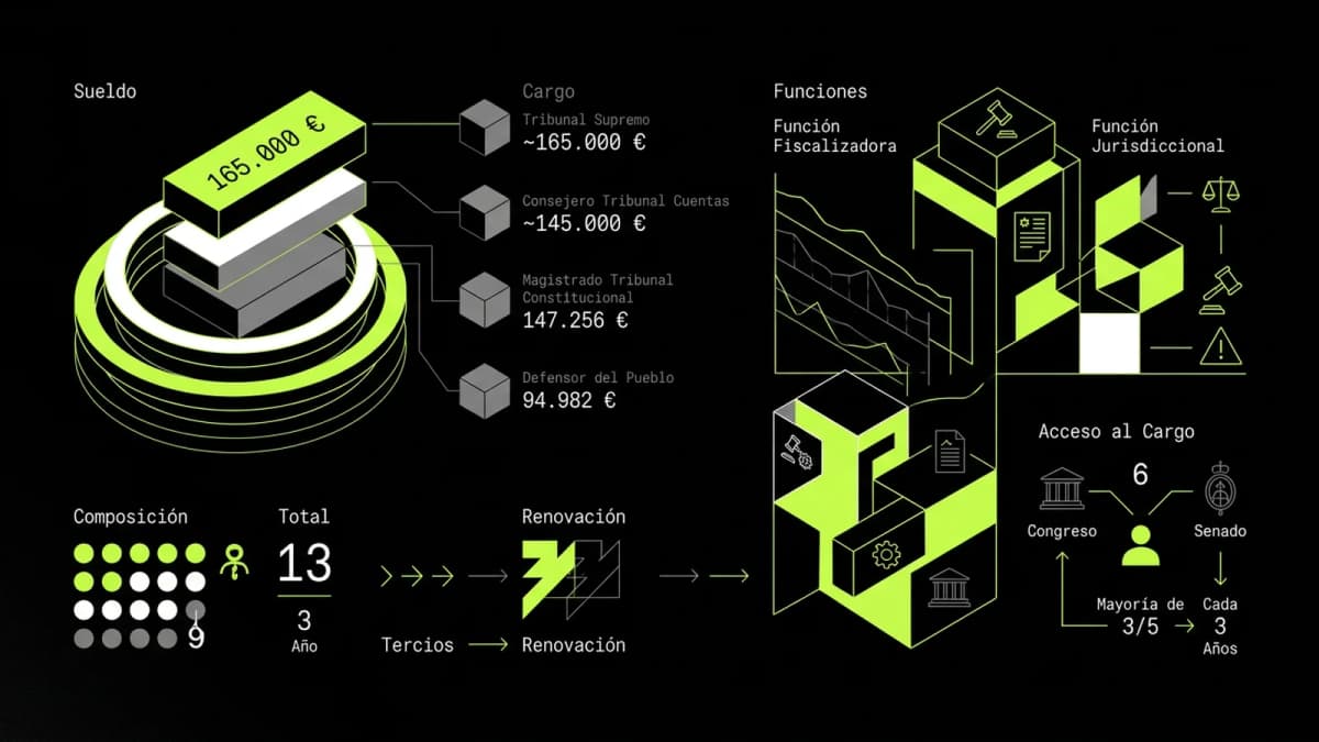Infografía resumen del artículo: ¿Cuánto cobra el presidente del Tribunal de Cuentas?