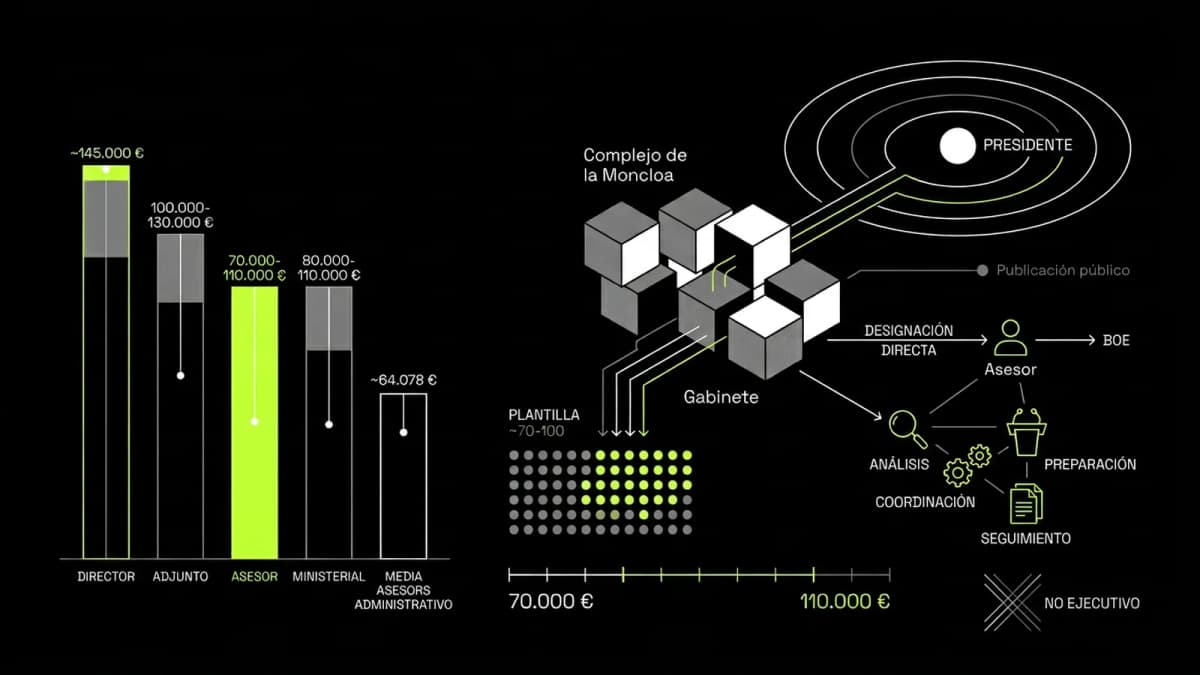 Infografía resumen del artículo: ¿Cuánto cobra un asesor del Presidente del Gobierno?