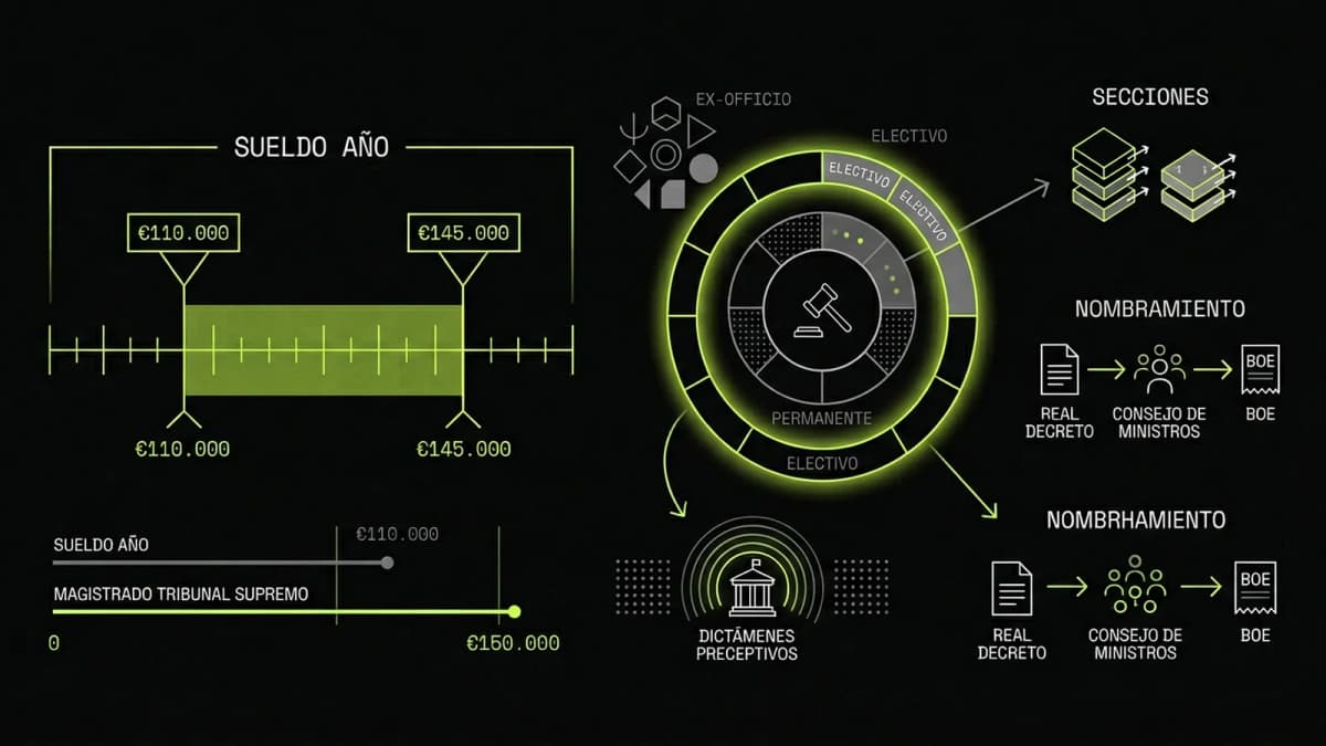 Infografía resumen del artículo: ¿Cuánto cobra un consejero del Consejo de Estado?