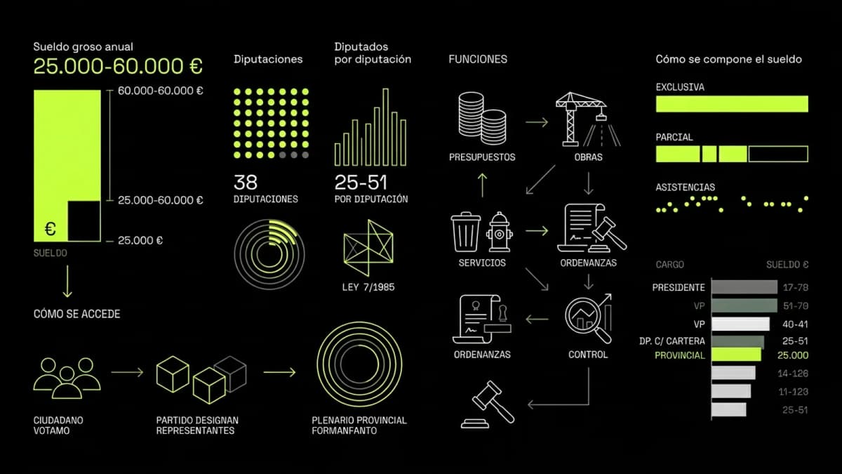 Infografía resumen del artículo: ¿Cuánto cobra un diputado provincial?