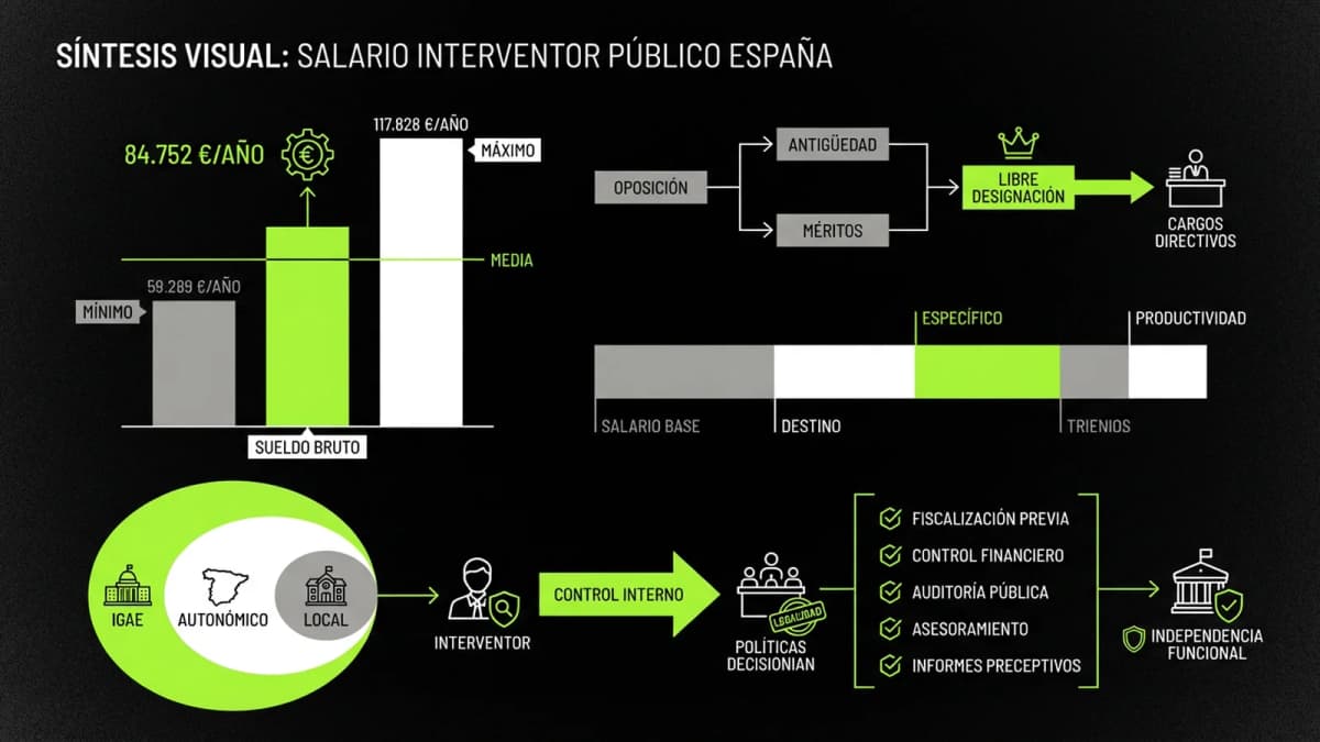 Infografía resumen del artículo: ¿Cuánto cobra un interventor público?
