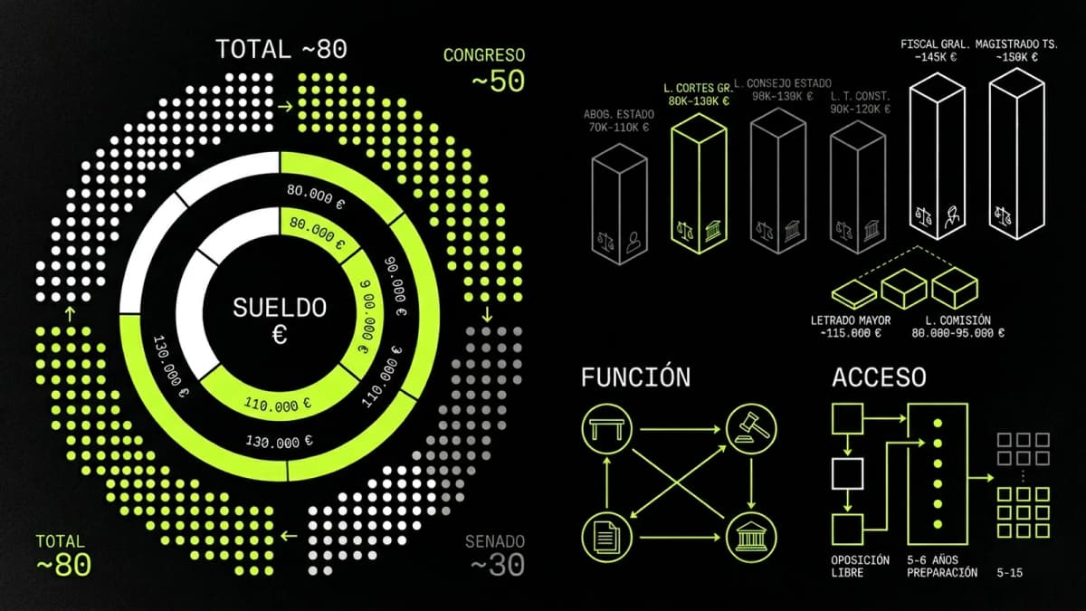 Infografía resumen del artículo: ¿Cuánto cobra un letrado de las Cortes Generales?