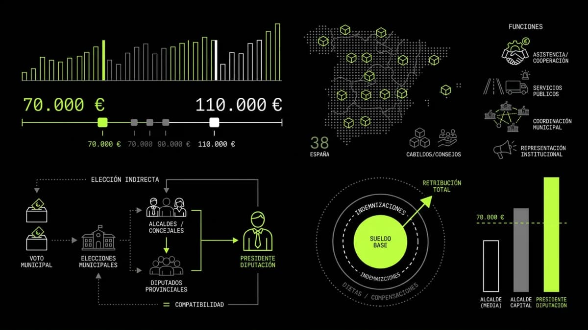 Infografía resumen del artículo: ¿Cuánto cobra un presidente de diputación provincial?