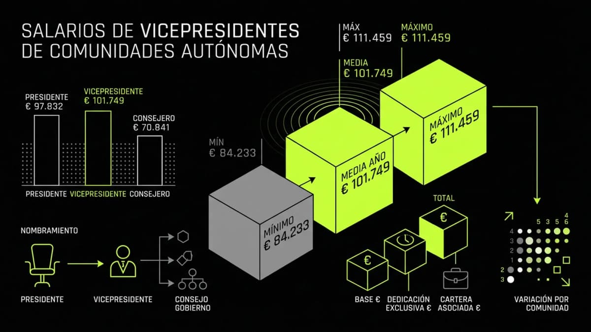 Infografía resumen del artículo: ¿Cuánto cobra un vicepresidente autonómico?