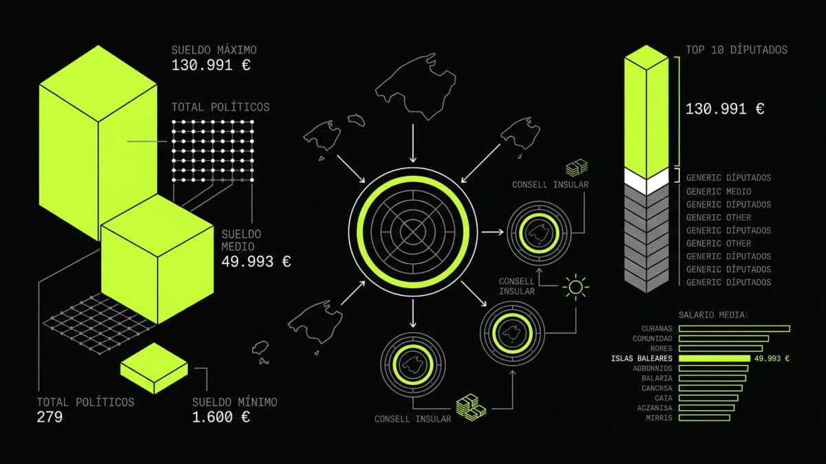 Infografía resumen del artículo: ¿Cuánto cobran los políticos de Islas Baleares?