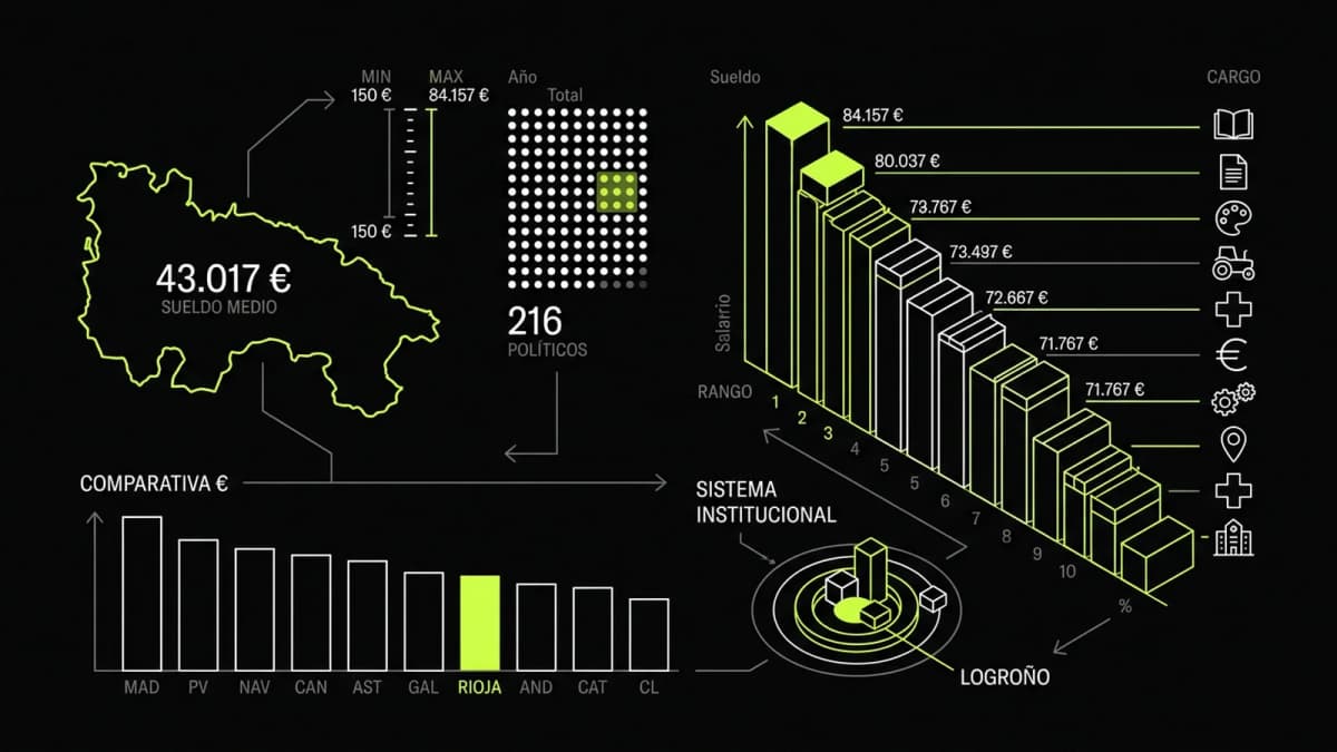 Infografía resumen del artículo: ¿Cuánto cobran los políticos de La Rioja?