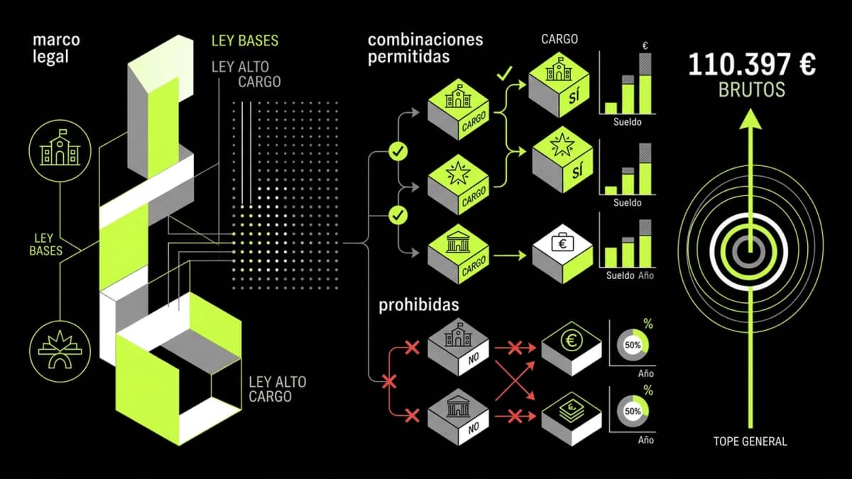 Infografía resumen del artículo: Pluriempleo en política: qué cargos pueden acumular ingresos