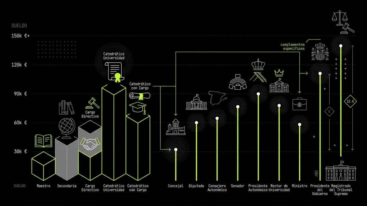 Infografía resumen del artículo: Sueldo de los políticos vs sueldo de los profesores