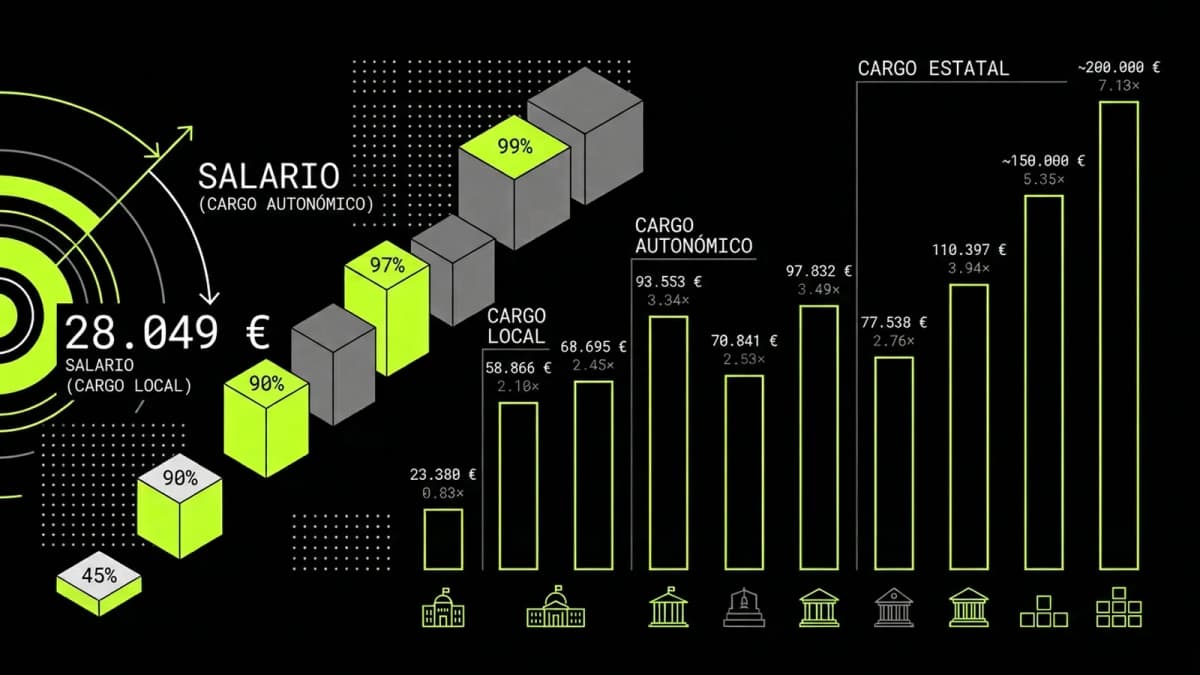 Infografía resumen del artículo: Sueldo de los políticos vs salario medio en España
