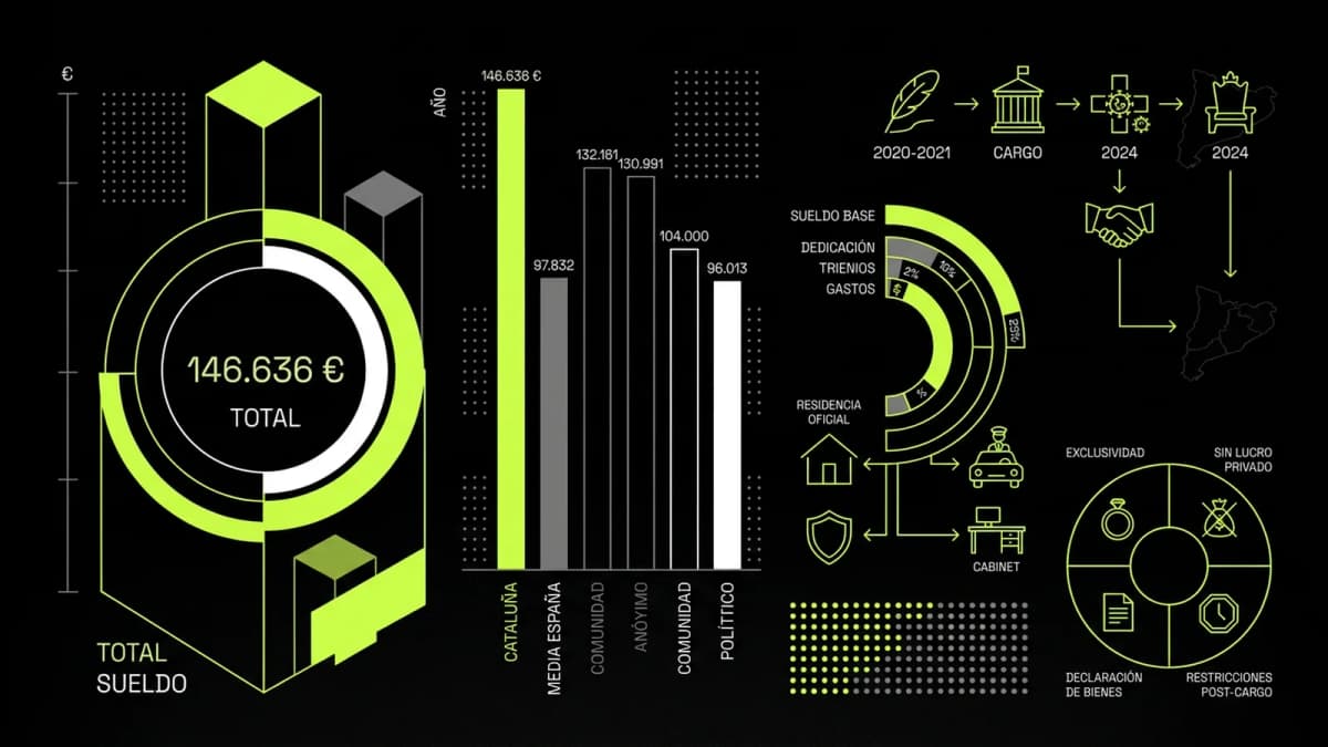 Infografía resumen del artículo: ¿Cuánto cobra Salvador Illa?