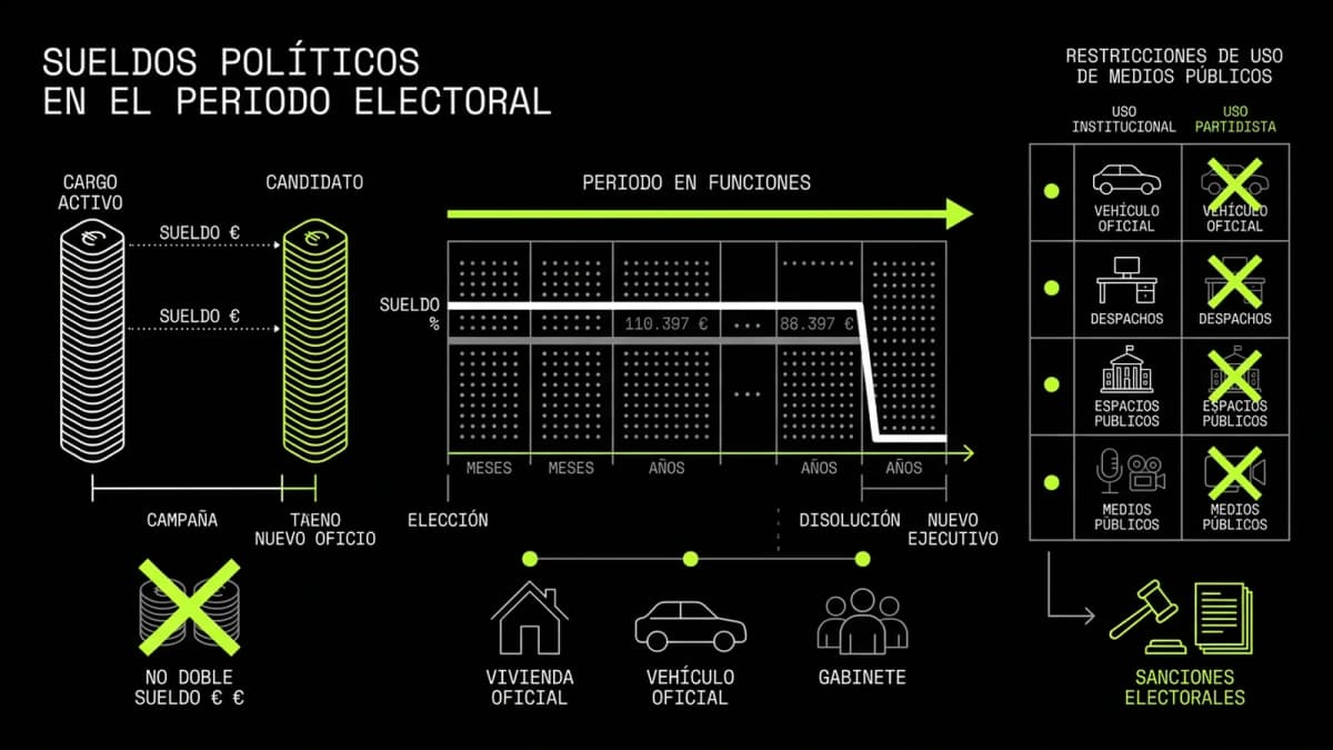 Infografía resumen del artículo: Sueldos políticos durante el periodo electoral