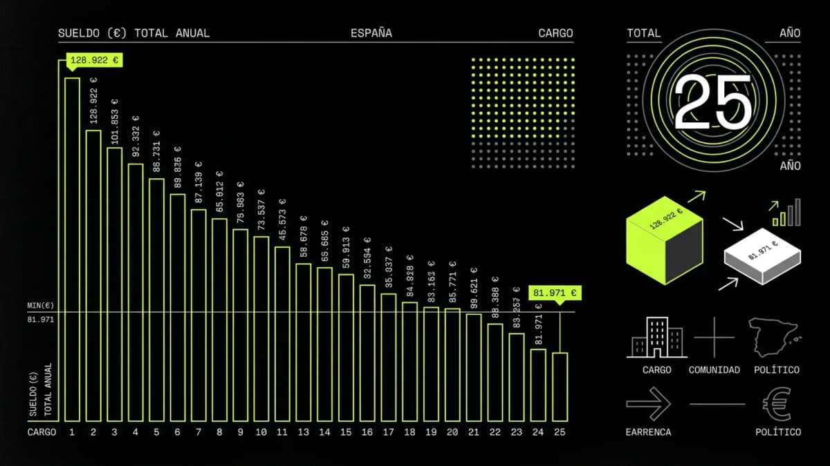 Infografía resumen del artículo: Los 25 alcaldes de capital de provincia mejor pagados