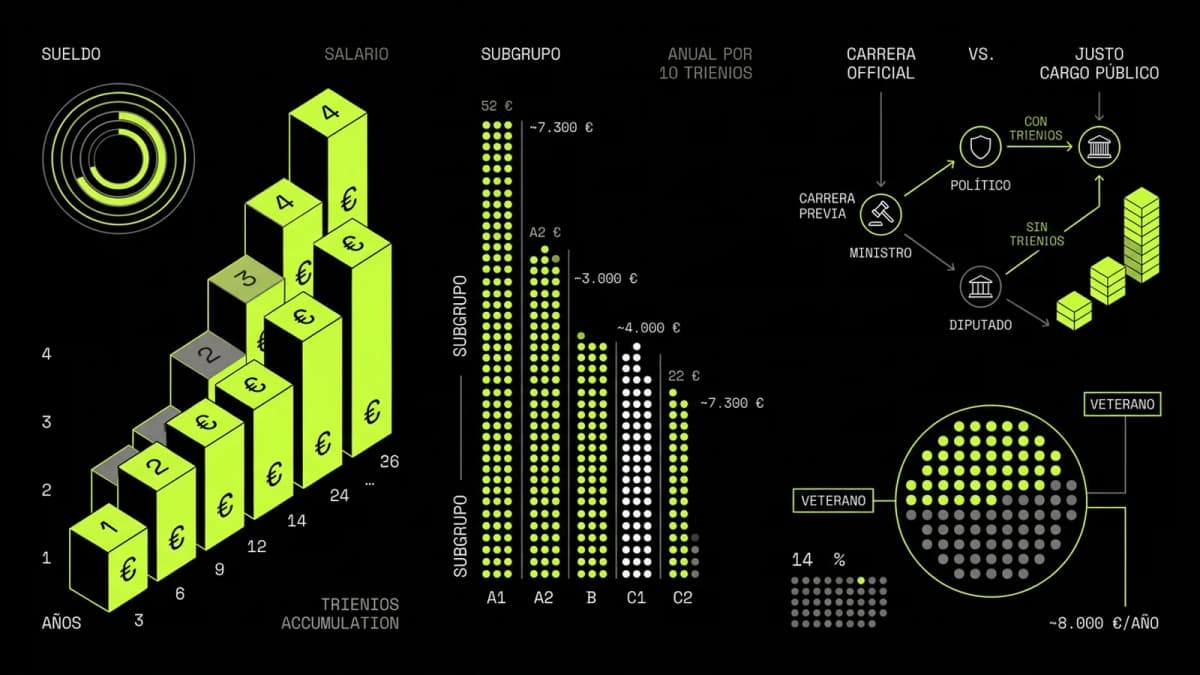 Infografía resumen del artículo: Trienios y antigüedad en cargos públicos